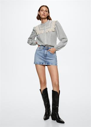 MNG Hakim Yaka Dantel Detaylı Gömlek