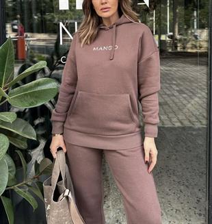 MNG Kahve Kapşonlu Eşofman Takım