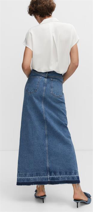 MNG Düşük Omuz Lyocel Beyaz Gömlek