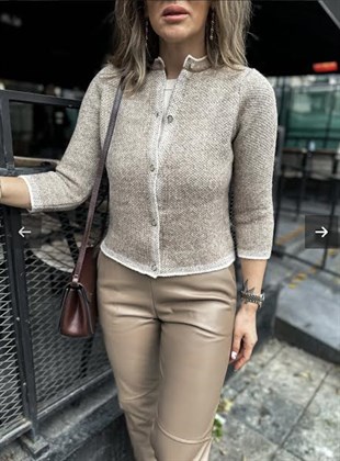 Orjinal Marka Yün Bej Hırka