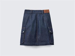 Orjinal Marka Cep Detaylı Kot Etek