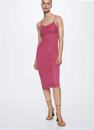 MNG Midi Boy Pembe Elbise