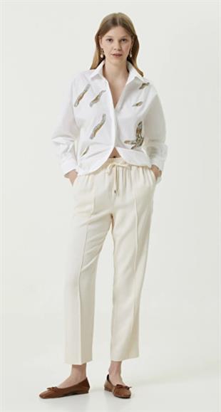 Orjinal Marka Taş İşlemeli Oversize Gömlek