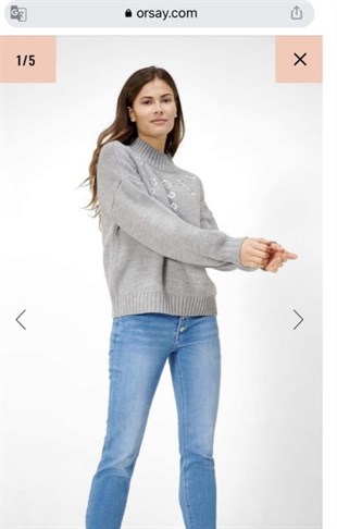 Orsay Çiçek İşlemeli Kazak