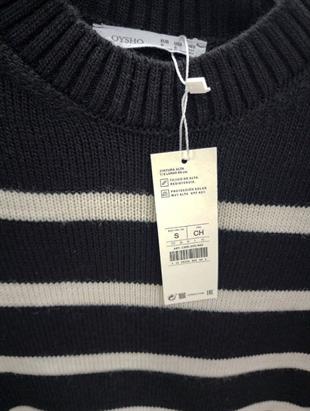 Oversize Sİyah Çizgili Kazak