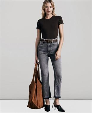 Rag Bone Yüksek Bel Gri Flare Jean