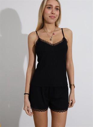 Siyah Viskon Pijama Takımı