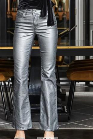 Sosander Metalik Gri Flare Jean