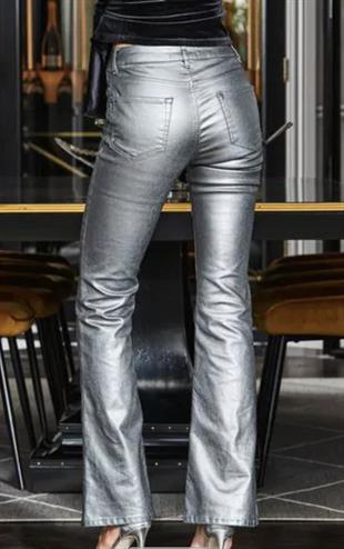 Sosander Metalik Gri Flare Jean