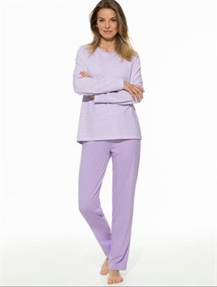 Walbusch Lila Çizgili Pijama Takımı