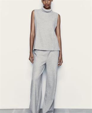 ZR Gri Boğazlı Örgü Süveter