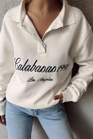 ZR Yaka Detaylı Sweatshirt