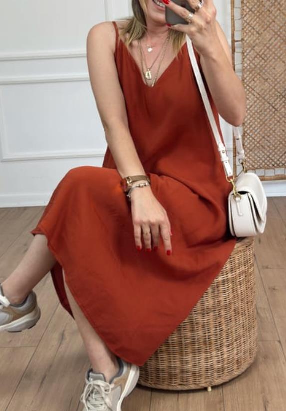 Askılı Kiremit elbise