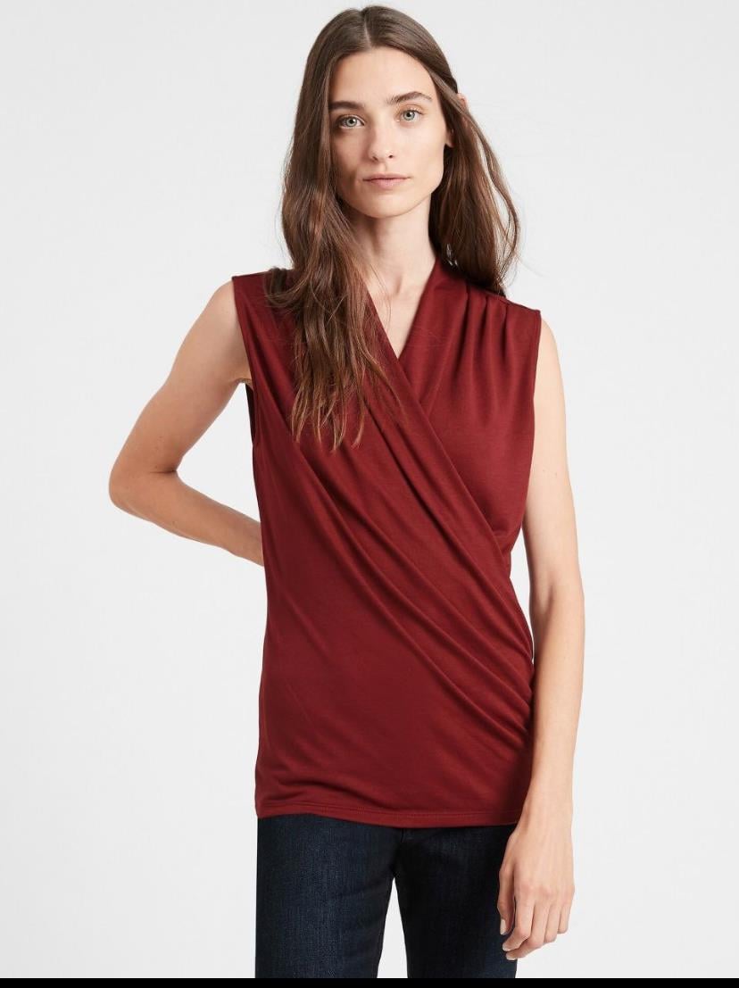 Banana Republic Drape Detaylı Bordo Bluz