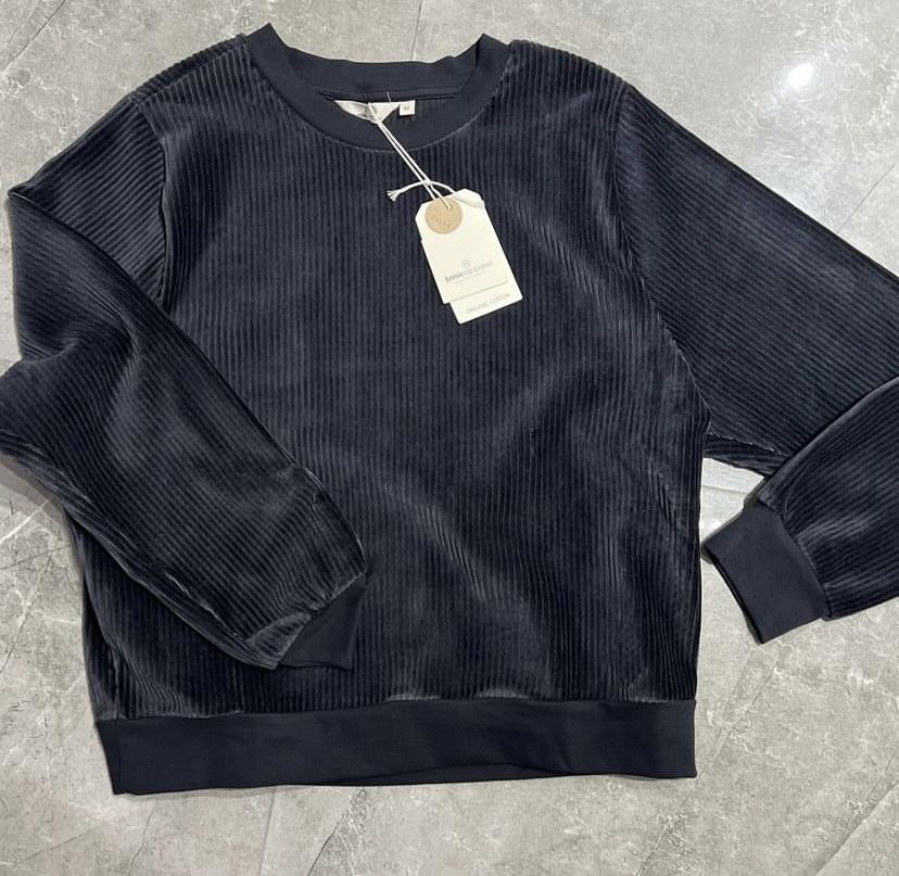 Basic Apperal Siyah Kadife Sweatshirt