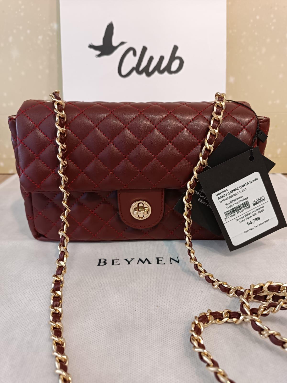 BYMN Bordo Kapitone Çanta