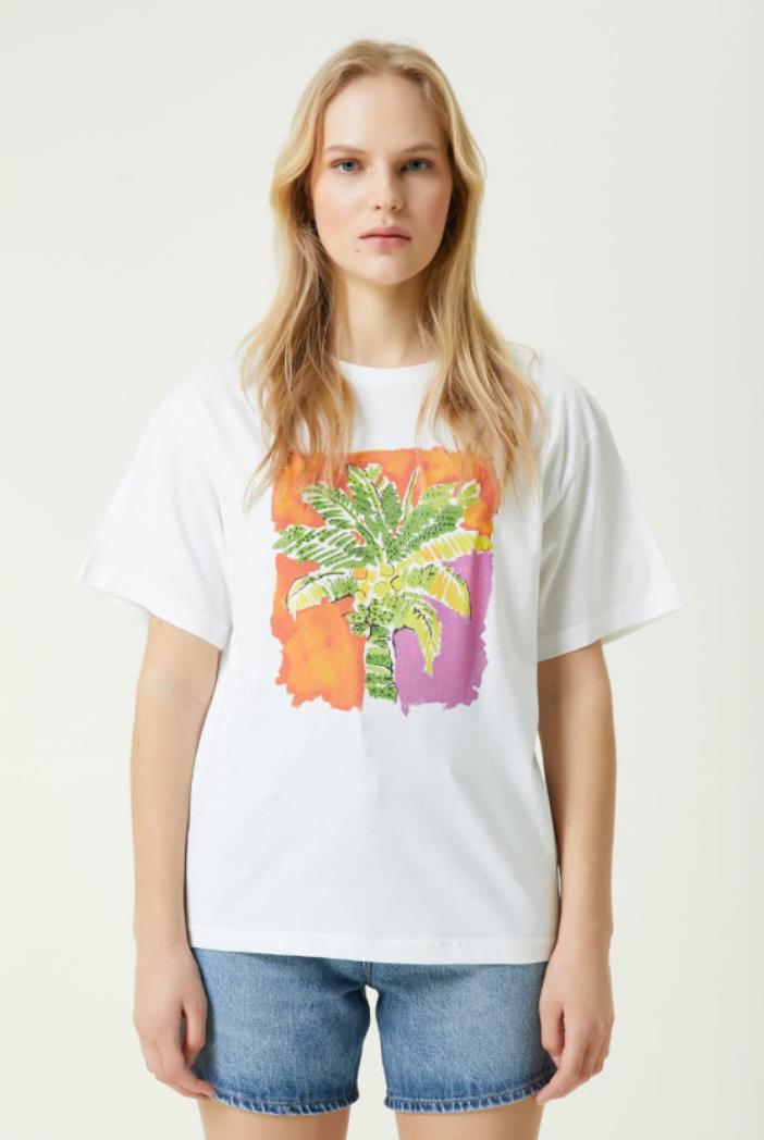 BYMN Palmiye Desenli Tişört