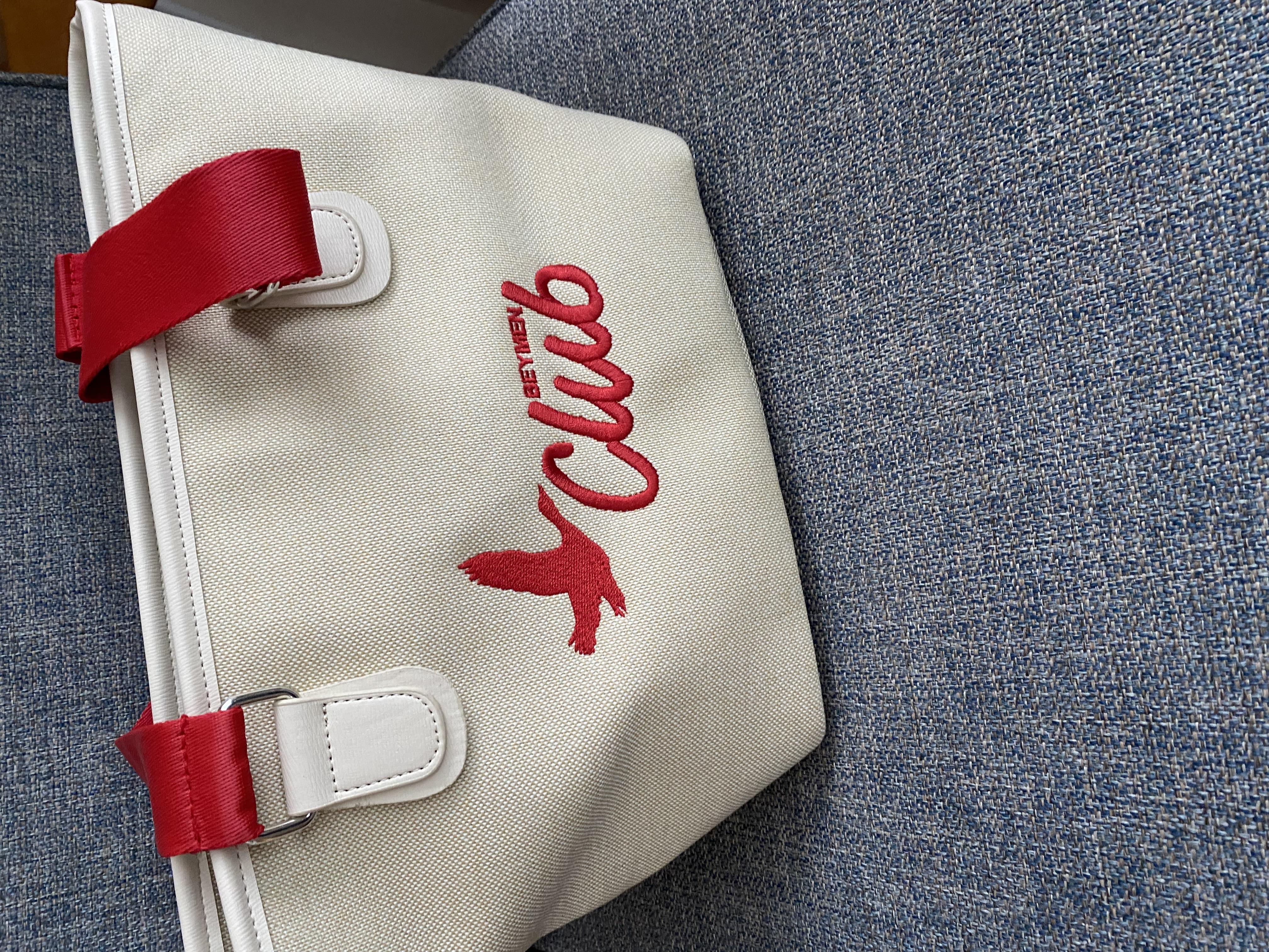 BYMN Turuncu Nakışlı Bej Çanta