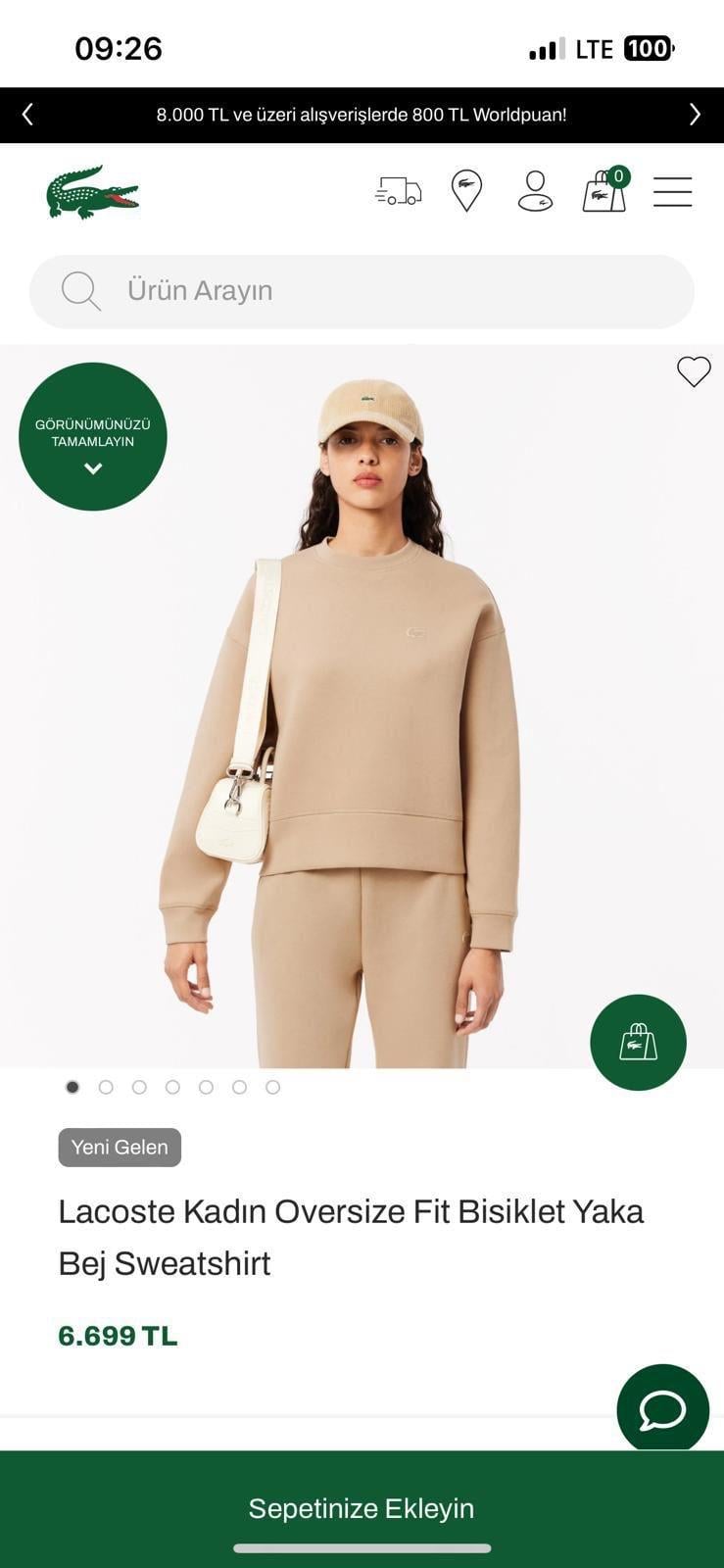 LCST Oversize Sütlükahve Sweatshirt