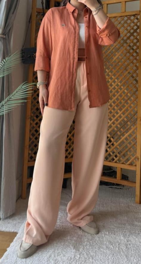 LCST Unisex Somon Keten Gömlek