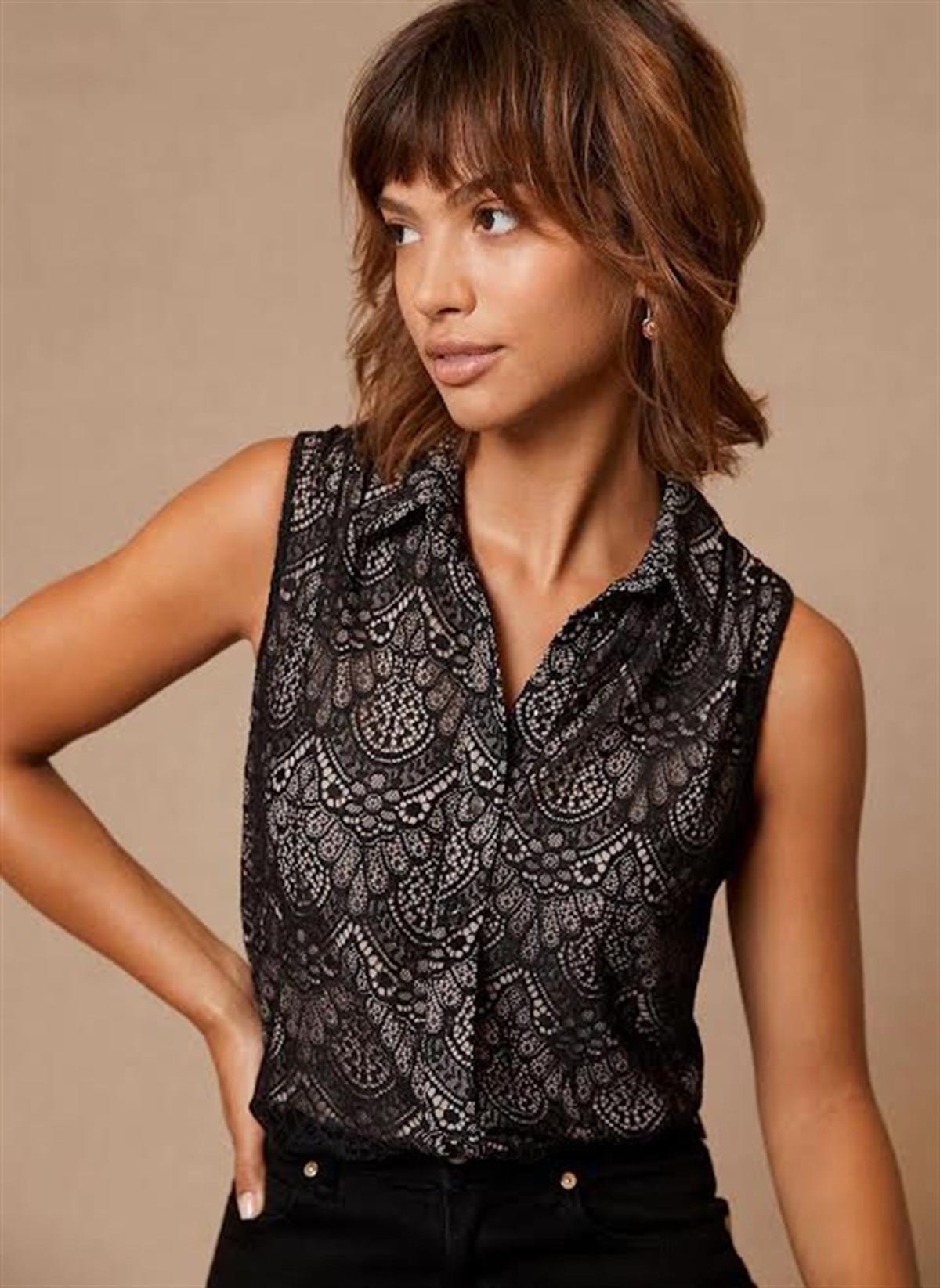 Mint  Velvet  Dantel  İşlemeli  Gömlek