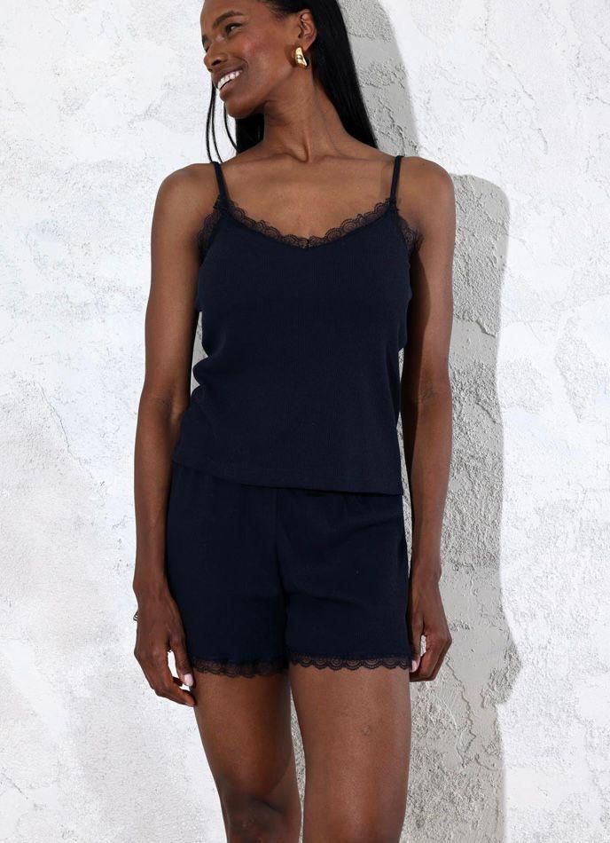 Siyah Viskon Pijama Takımı