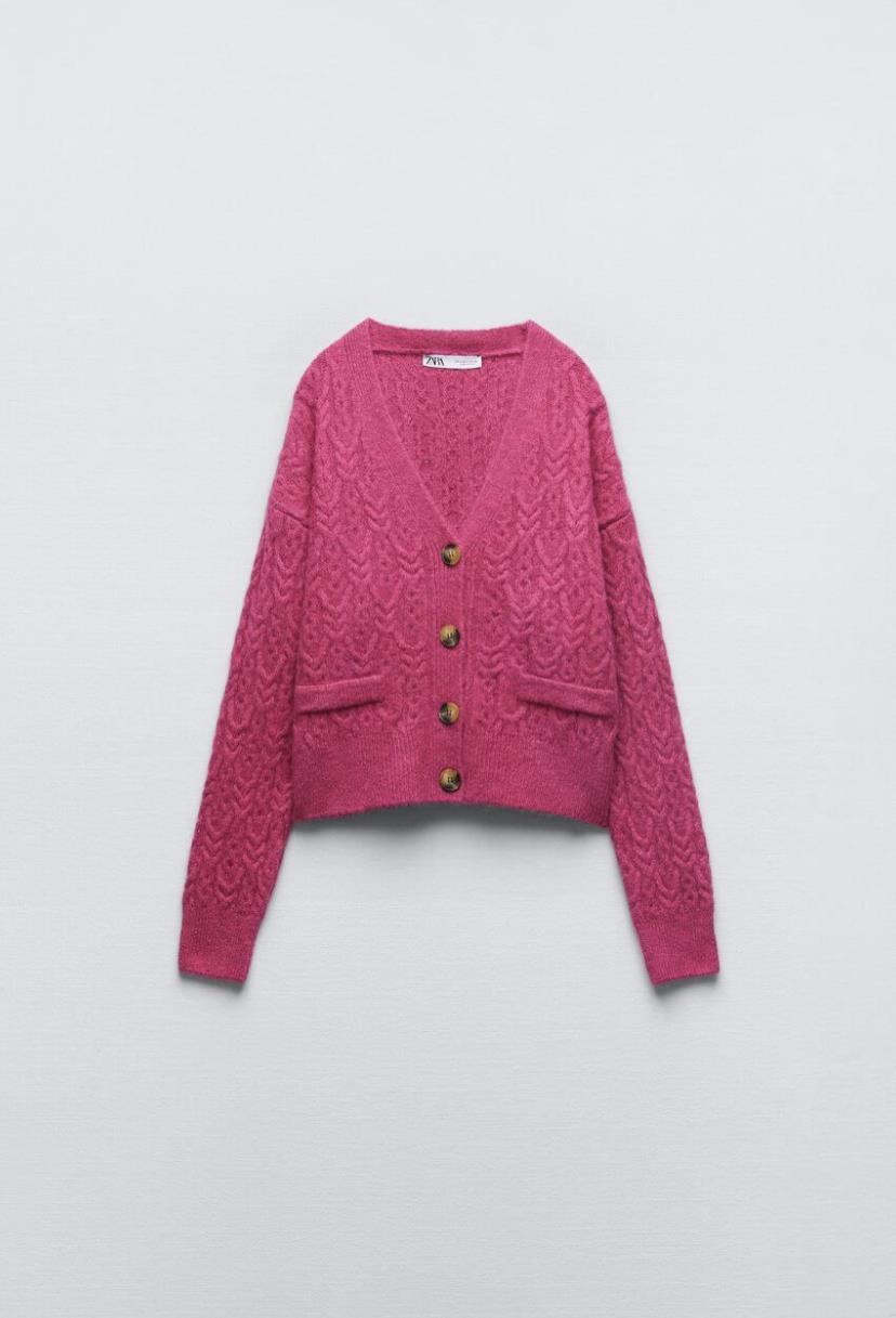 ZR Fuşya Örgü Hırka