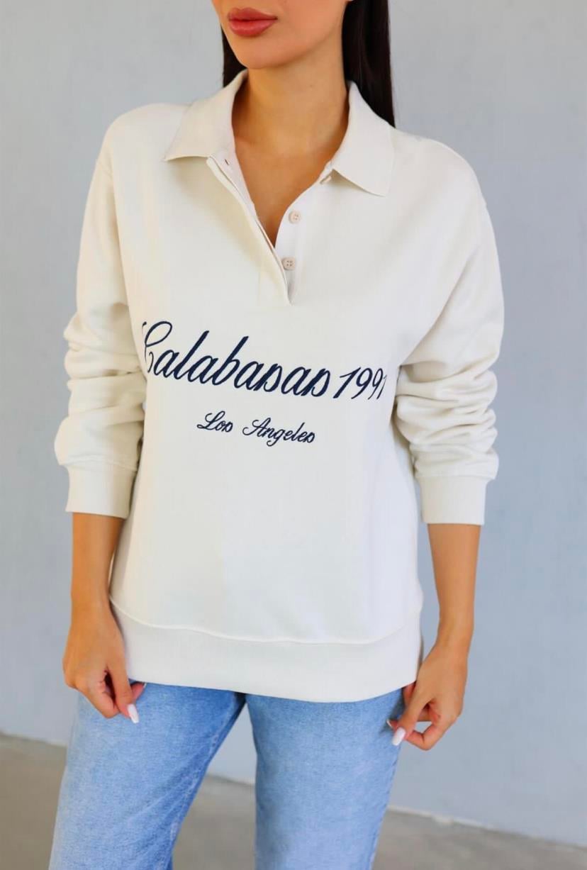 ZR Yaka Detaylı Sweatshirt
