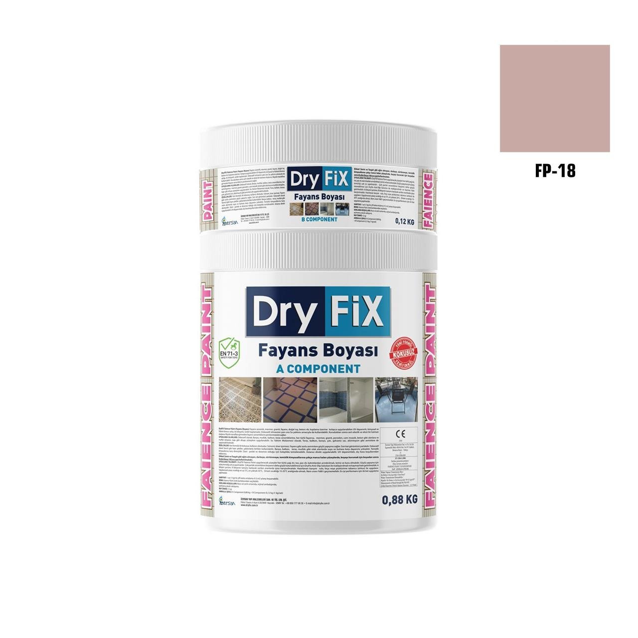 DRY FİX FAİENCE PAİNT FAYANS BOYASI 1 KG SET FP-18-Fayans Boyası-FLZ08432