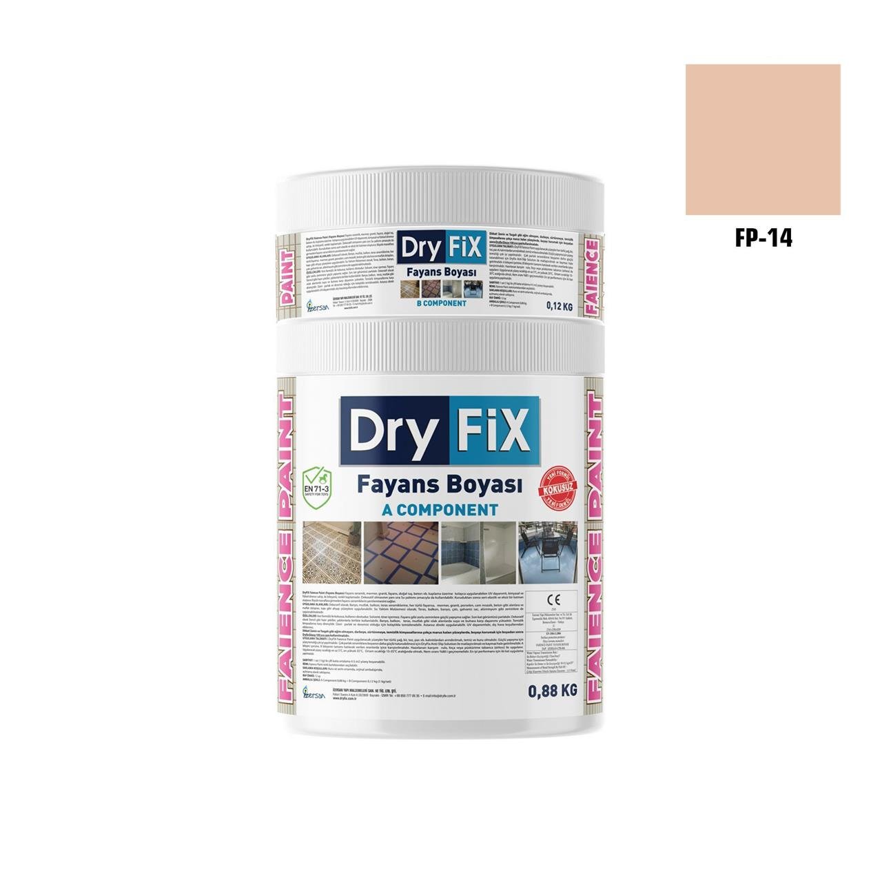 DRY FİX FAİENCE PAİNT FAYANS BOYASI 1 KG SET FP-14-Fayans Boyası-FLZ08428