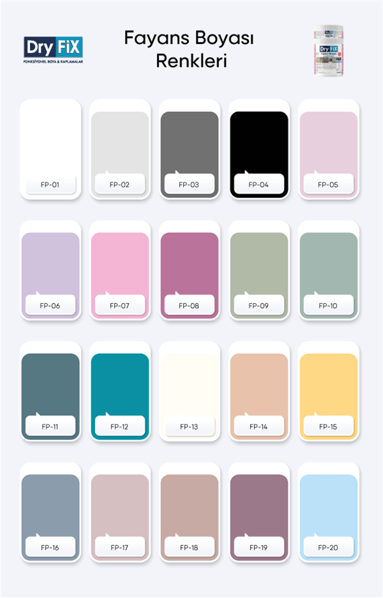 DRY FİX FAİENCE PAİNT FAYANS BOYASI 1 KG SET FP-04