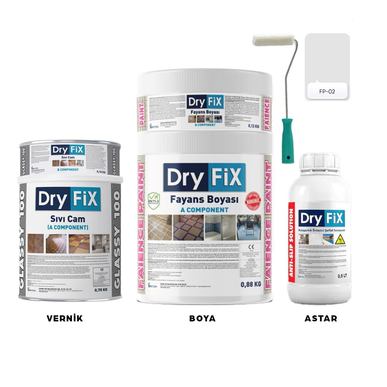 Dryfix Fayans Boyama Seti FP-02-Fonksiyonel Boyalar-FLZ09147