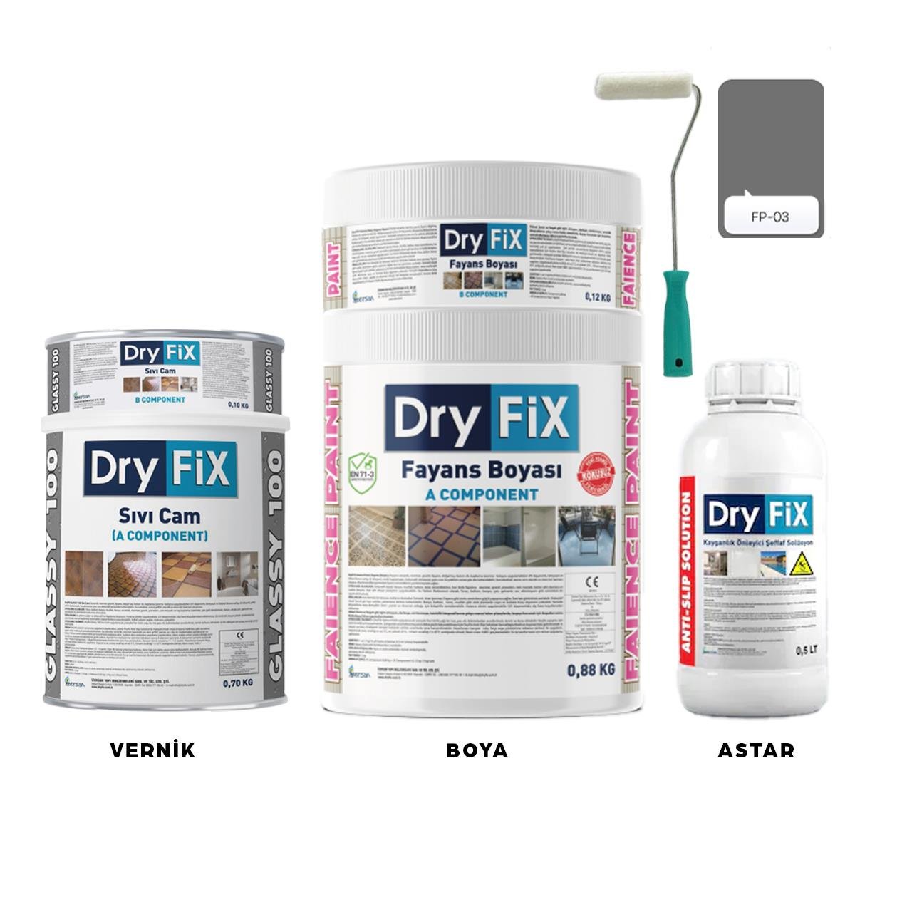 Dryfix Fayans Boyama Seti FP-03-Fonksiyonel Boyalar-FLZ09148