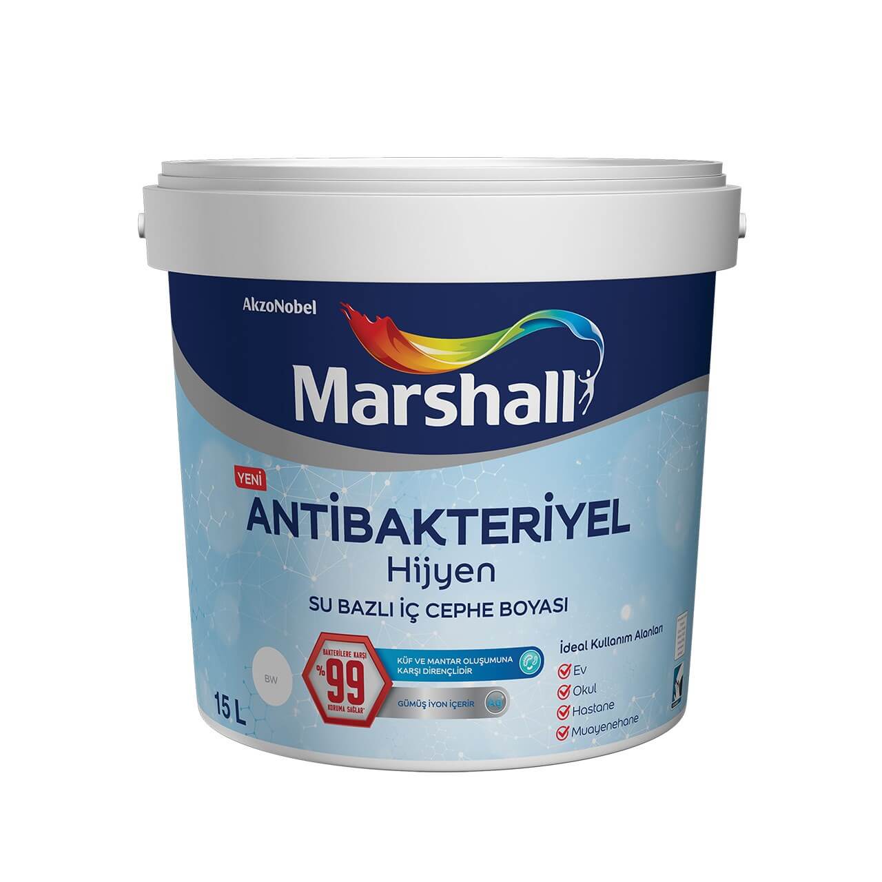 Marshall Antibakteriyel Hijyen Bw 2.5 Lt-İç Cephe Boyaları-FLZ01637