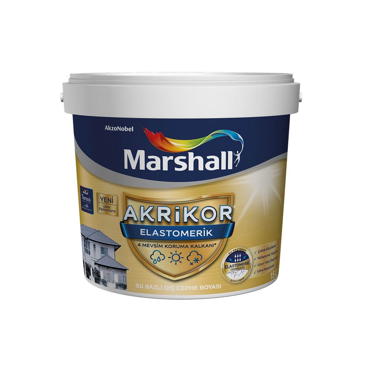 Marshall Elast. Elastik Dış Cephe 15 Lt-Dış Cephe Boyaları-FLZ01680