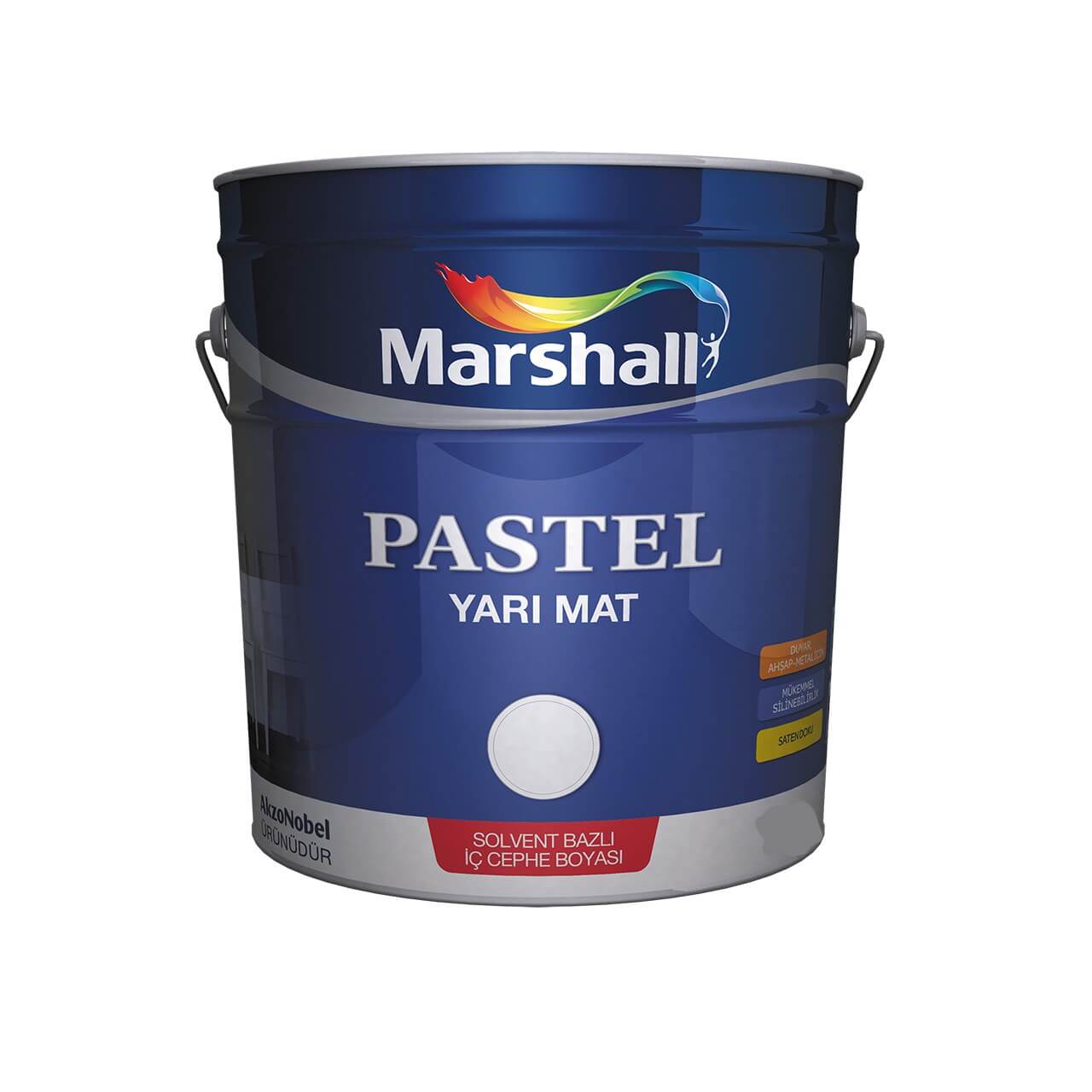 Marshall Pastel Yarımat Boya 1 Lt.Beyaz-İç Cephe Boyaları-FLZ01662