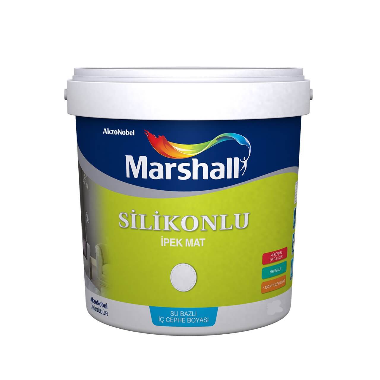Marshall Silikonlu İpek Mat Bw 7.5 Lt-İç Cephe Boyaları-FLZ01648