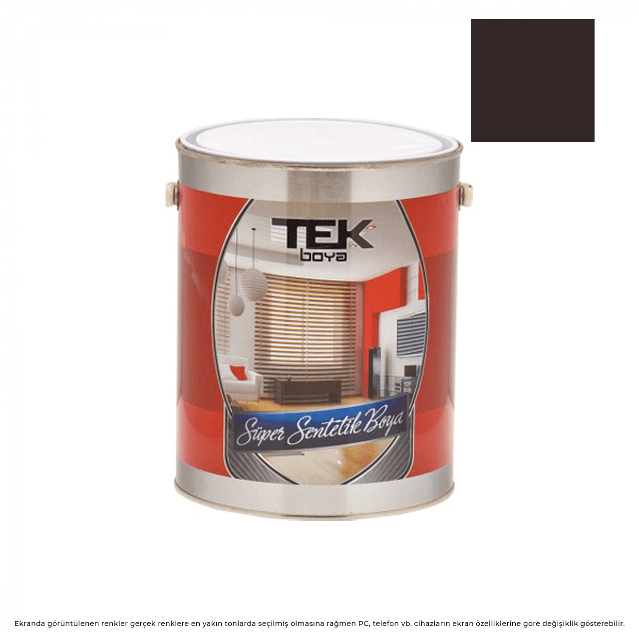 Tek Parlak Yağlı Boya 15 LT. Koyu Kahve 717-Yağlı Boyalar-FLZ01335