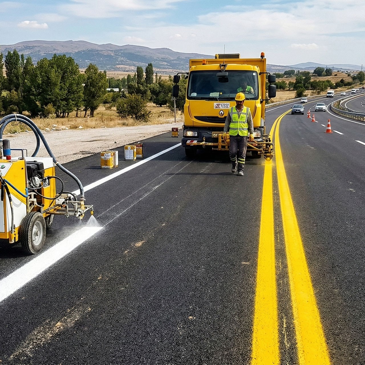 Fawori Soğuk Yol Çizgi Boyası 25 Kg Sarı