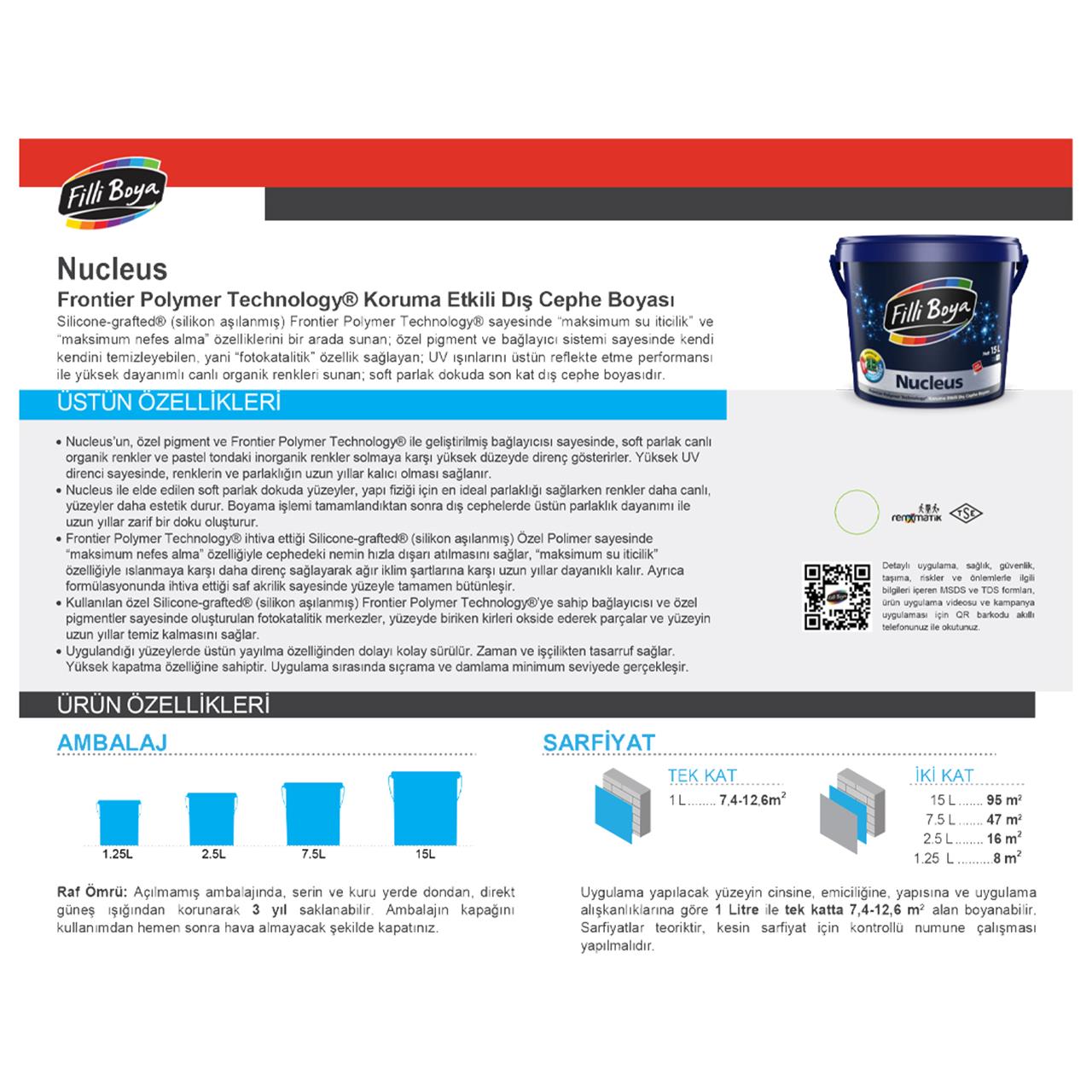 Filli Boya Nucleus Dış Cephe Boyası 15 Litre