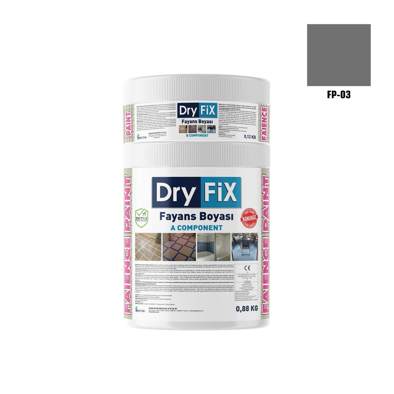 DRY FİX FAİENCE PAİNT FAYANS BOYASI 1 KG SET FP-03-Fayans Boyası-FLZ08417