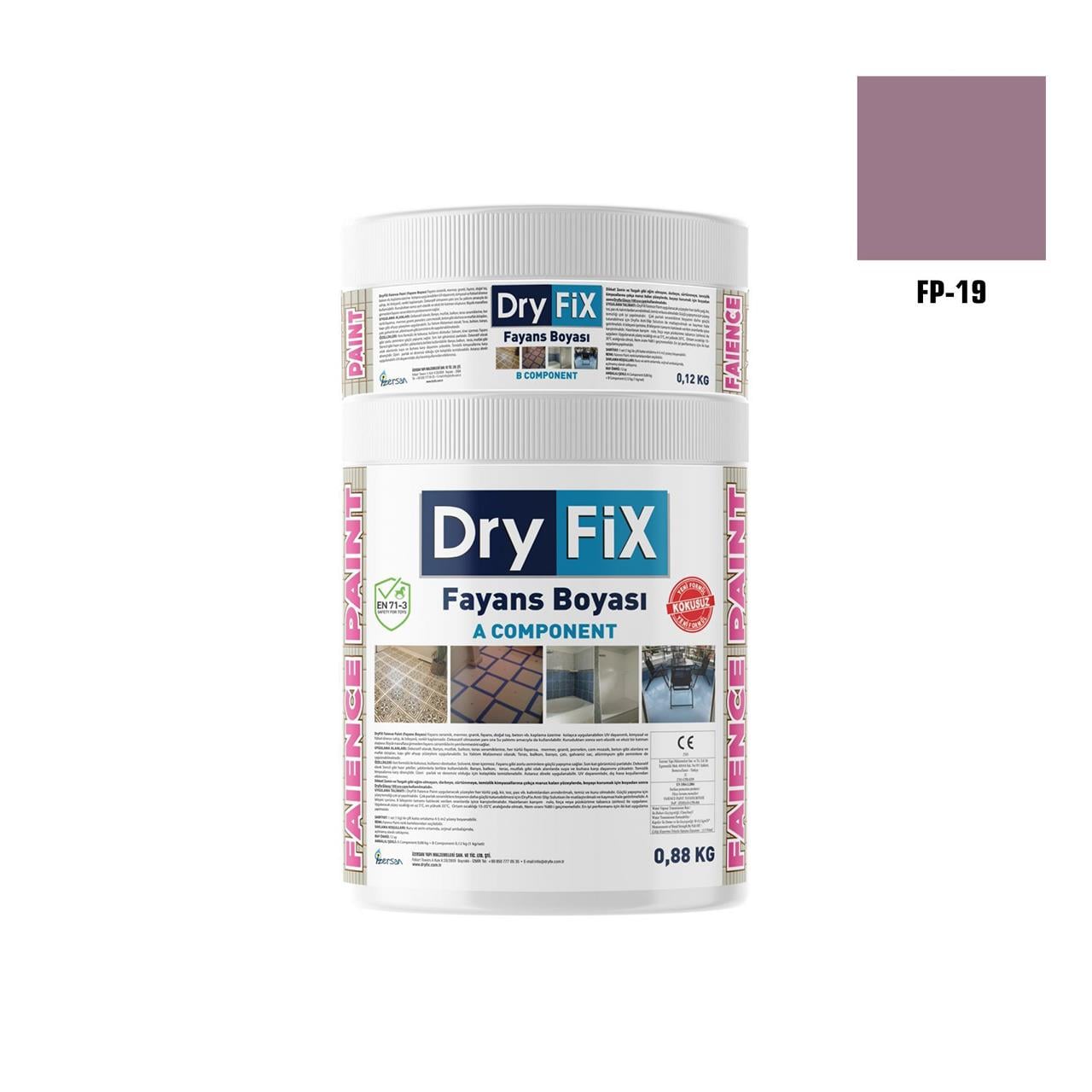 DRY FİX FAİENCE PAİNT FAYANS BOYASI 1 KG SET FP-19-Fayans Boyası-FLZ08433