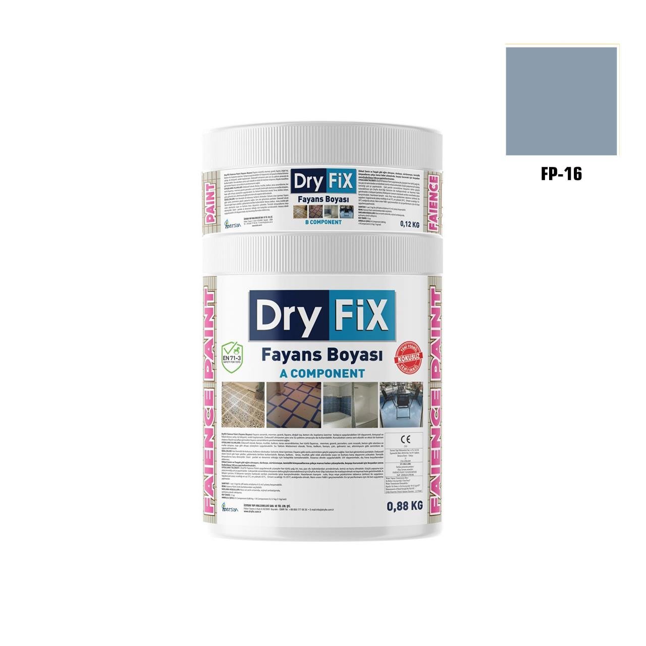 DRY FİX FAİENCE PAİNT FAYANS BOYASI 1 KG SET FP-16-Fayans Boyası-FLZ08430