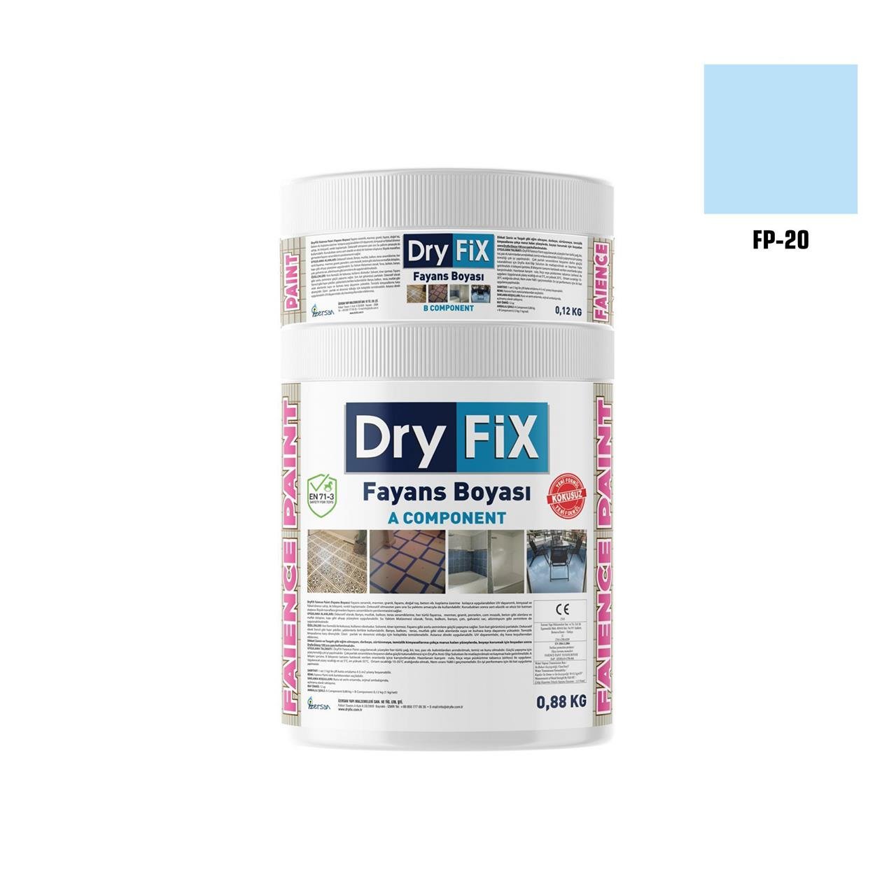 DRY FİX FAİENCE PAİNT FAYANS BOYASI 2 KG SET FP-20-Fayans Boyası-FLZ08454