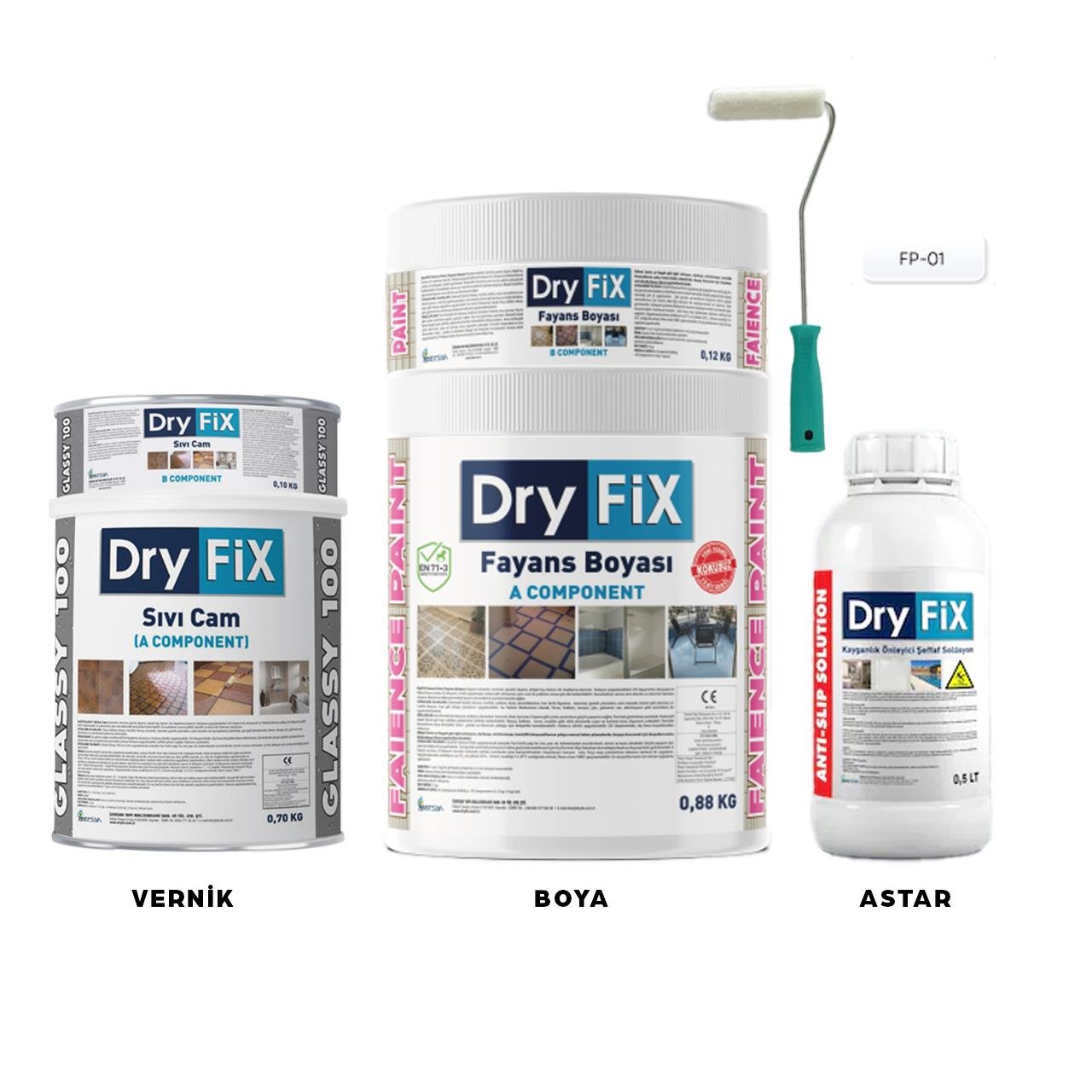 Dryfix Fayans Boyama Seti FP-01-Fonksiyonel Boyalar-FLZ09146