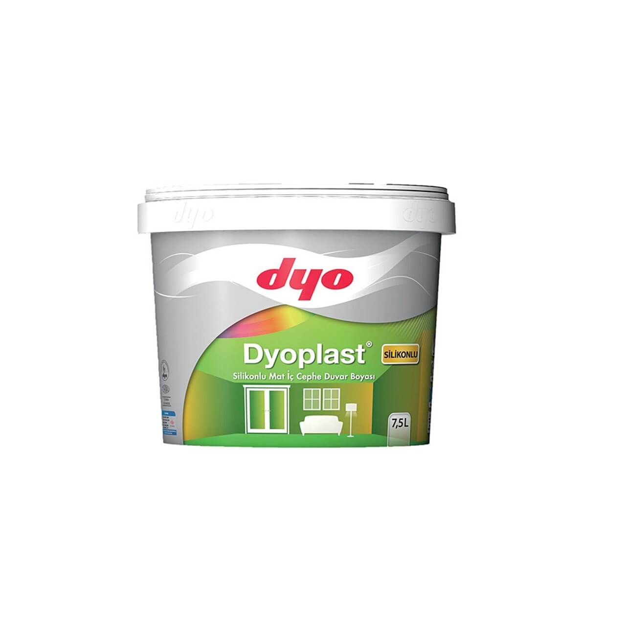DYO Dyoplast Silikonlu Mat 7.5 Lt-İç Cephe Boyaları-FLZ01754
