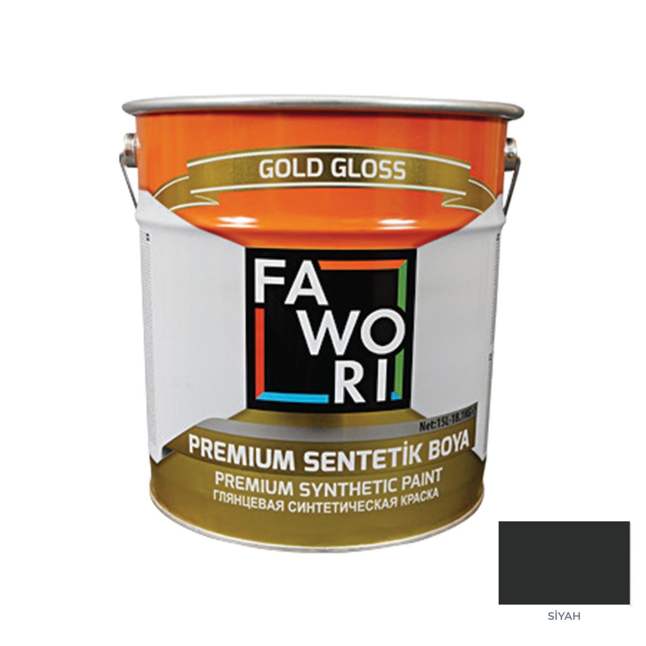 Fawori Premium Sentetik Boya 15 Kg Siyah-Fawori Sentetik Boyalar-FLZ01019