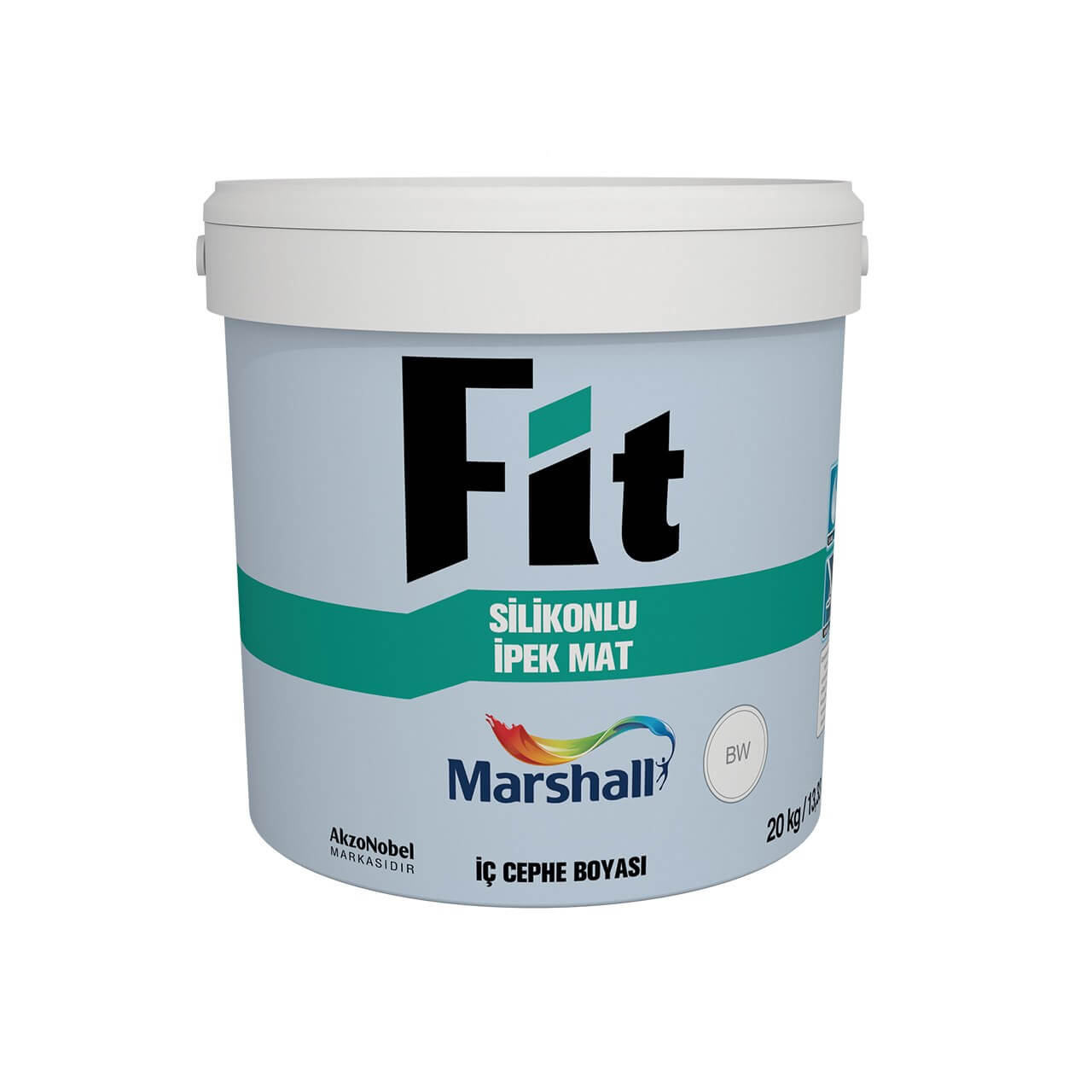 Marshall Fit Silikon İpeksi Mat Silinen Bw 2.5 Lt-İç Cephe Boyaları-FLZ01689