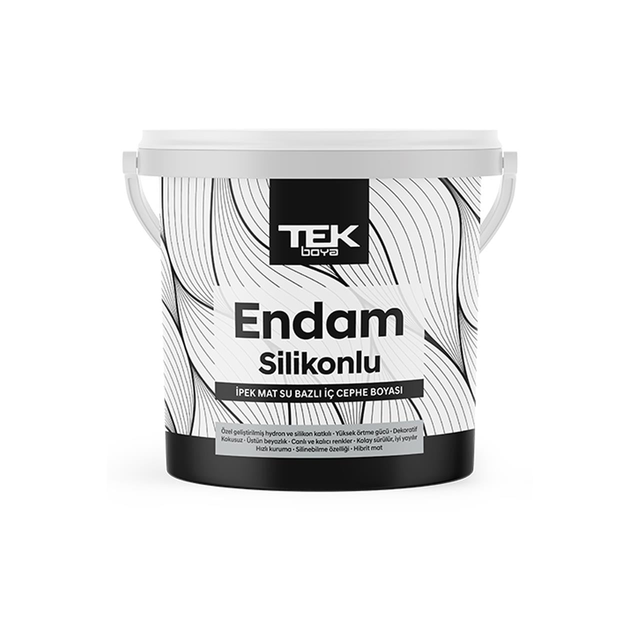 Tek Endam Silikonlu İpekmat Silinebilir İç Cephe Boyası 3.5 Kg Beyaz-Zemin Boyası-FLZ01229