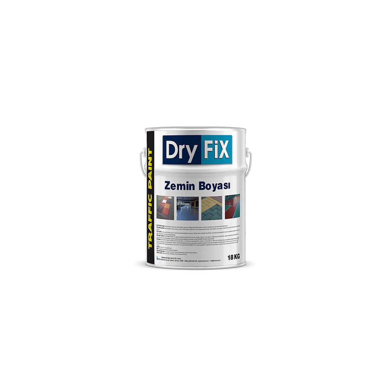 Dryfix Traffic Paint Zemin Boyası 18 Kg Beyaz-Sıvı Yalıtım Malzemeleri-FLZ07552